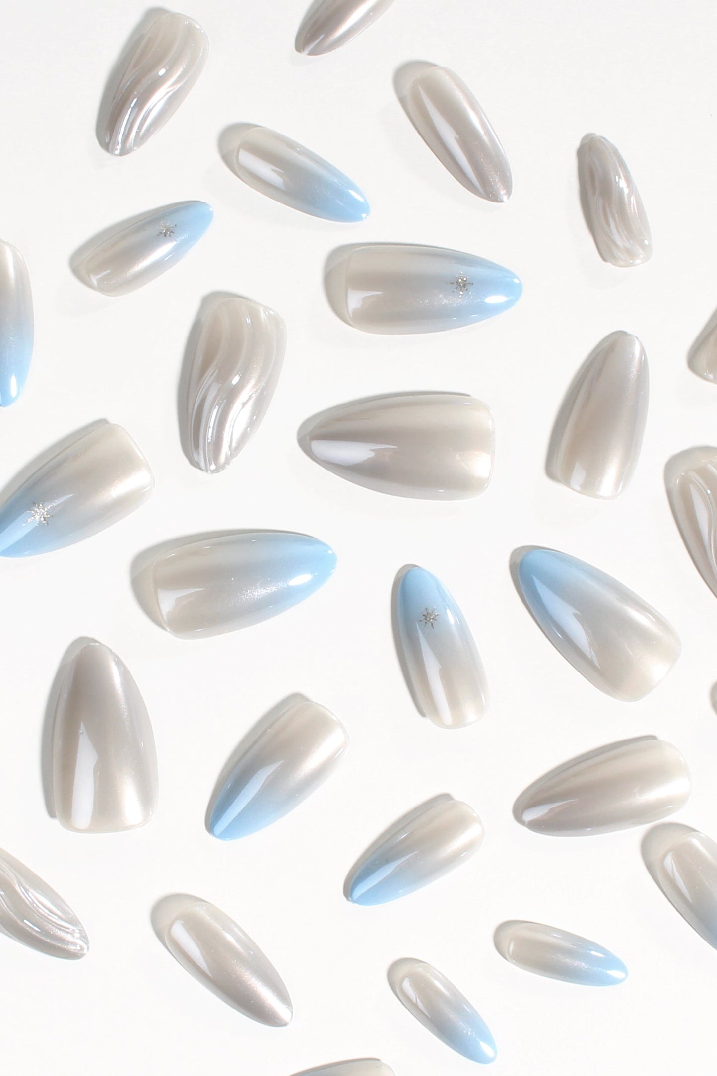 Bonmuz - Silver Tide | Soft & Durable Press-On Nails
