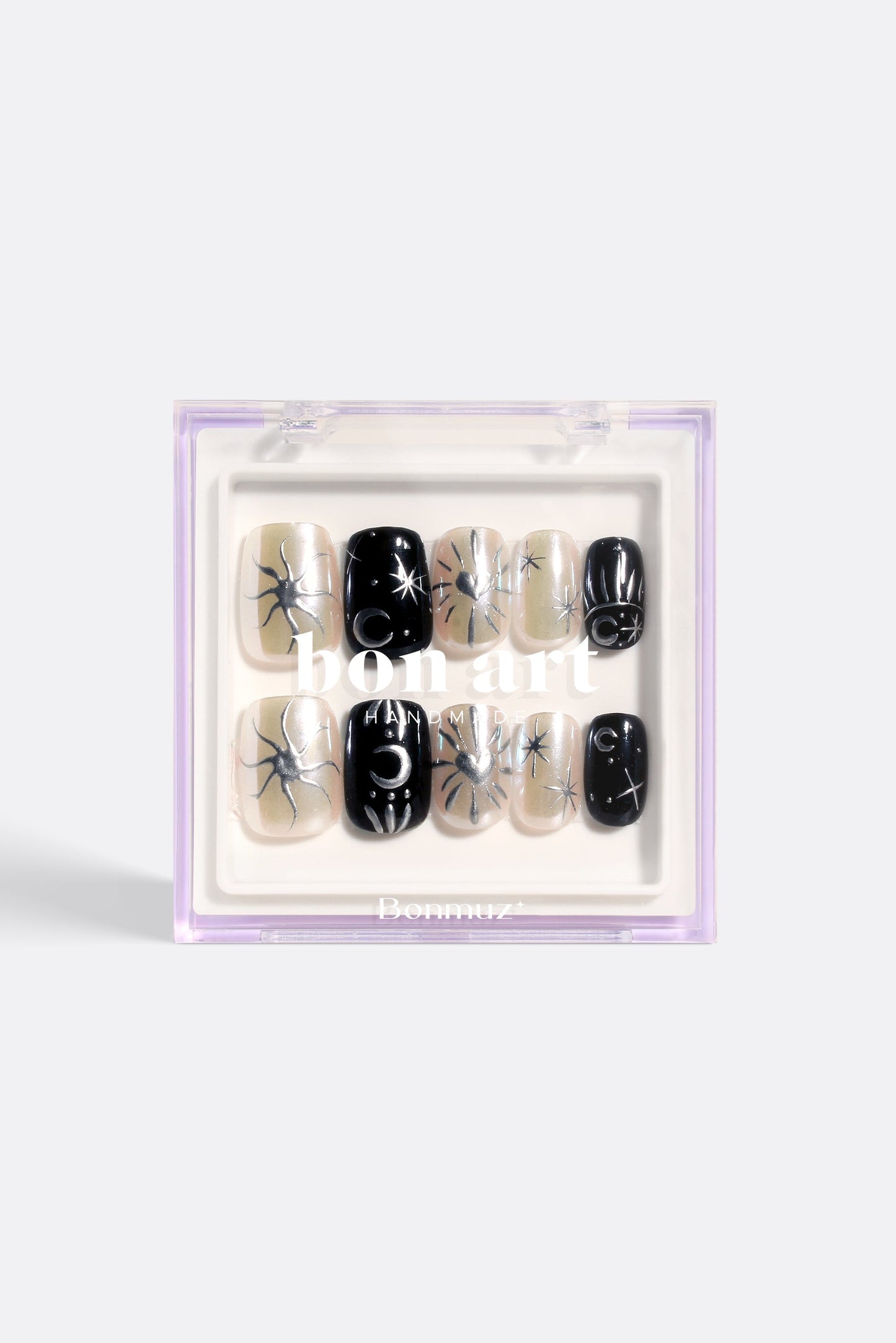 Bonmuz - Monochrome Eclipse | Pro Handmade Gel Nails