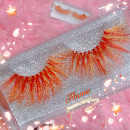 Inked Doll Cosmetics - *FLAME* (Orange/Red) DreamDoll Color Lashes!