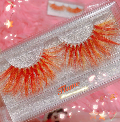 Inked Doll Cosmetics - *FLAME* (Orange/Red) DreamDoll Color Lashes!
