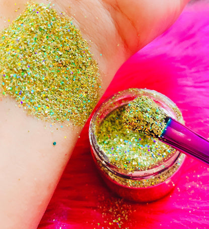 Inked Doll Cosmetics - GOLD CHROME (CHUNKY or FINE) Holographic Glamdoll Glitter