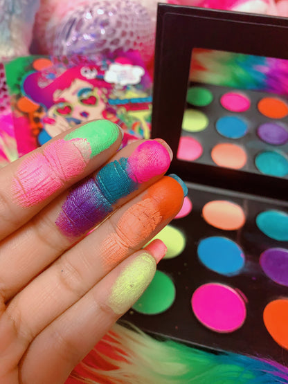 Inked Doll Cosmetics - ISSA MOOD!! 9 PC MINI *BLACKLIGHT* NEON PALETTE