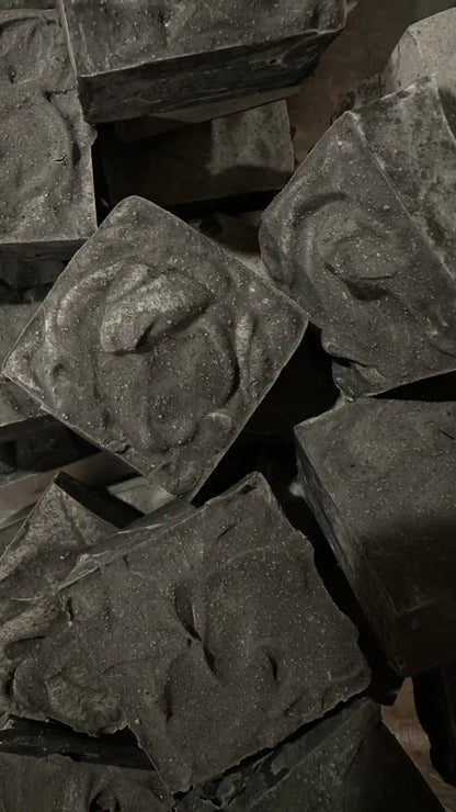 by valenti® - Black Clay Facial Soap with Activated charcoal + Hematite + Aloe vera