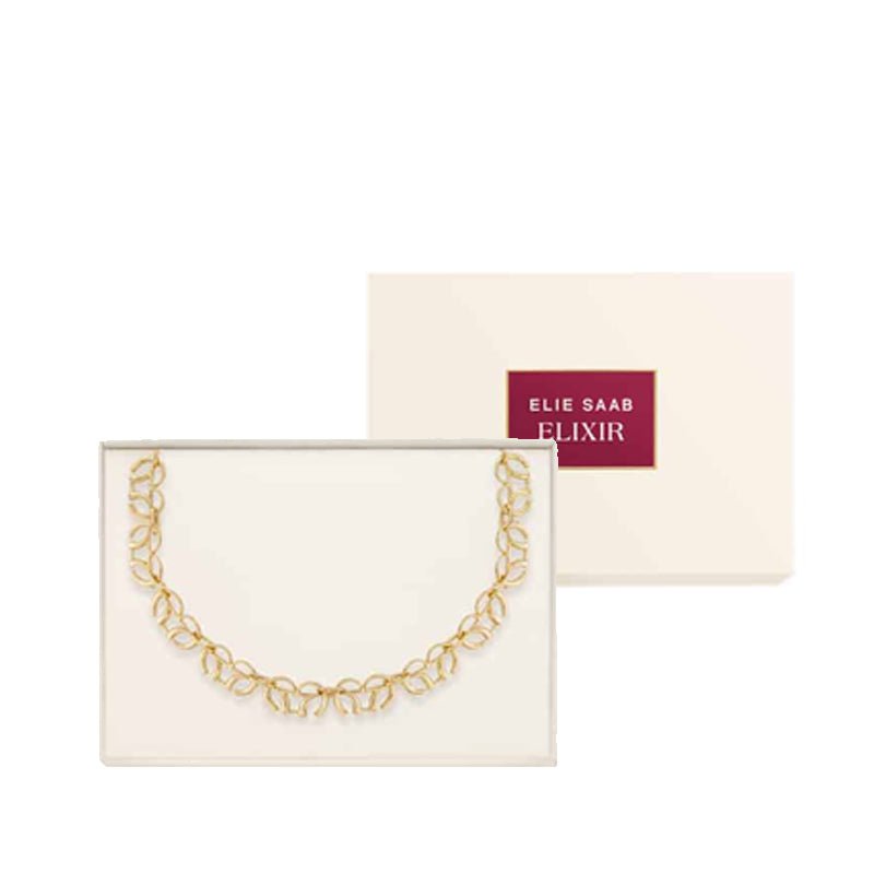 Free Elie Saab Elixir Gold Necklace with any Elie Saab Fragrance