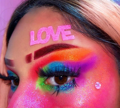 Inked Doll Cosmetics - NEON LIGHTS (24PC) *BLACKLIGHT!* Pigment/Glitter Pallete!