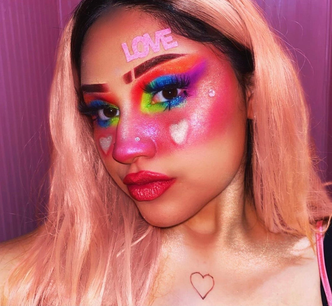 Inked Doll Cosmetics - NEON LIGHTS (24PC) *BLACKLIGHT!* Pigment/Glitter Pallete!