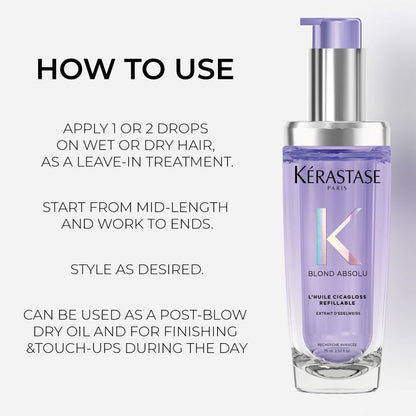 Kérastase Blond Absolu Huile Cicagloss Hair Oil In Refillable Bottle