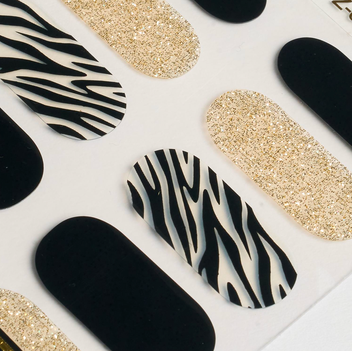 Candied Nails - Nail Sticker - Stripes and Gold Gel Nails